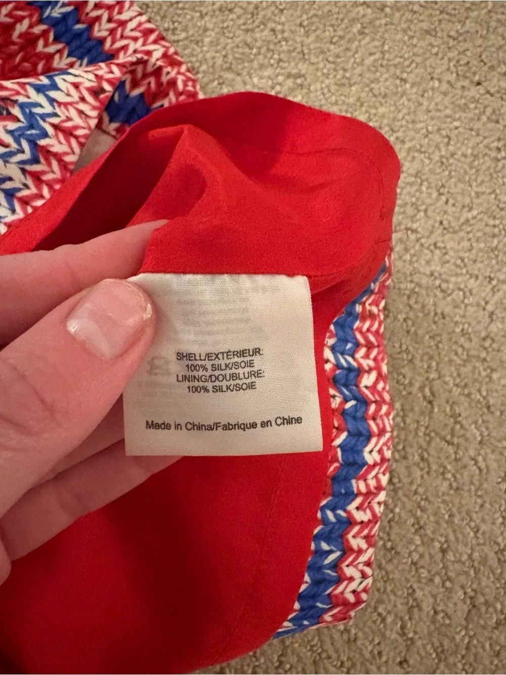 Tory Burch 100% Silk Knit Print Shorts Red Blue Size 8